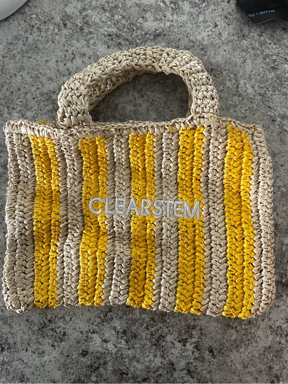 Clearstem Yellow & Natural Stripe Woven Tote Bag